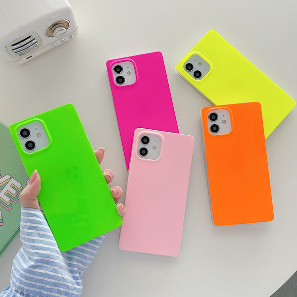 Candy Color Square Silicone iPhone Case